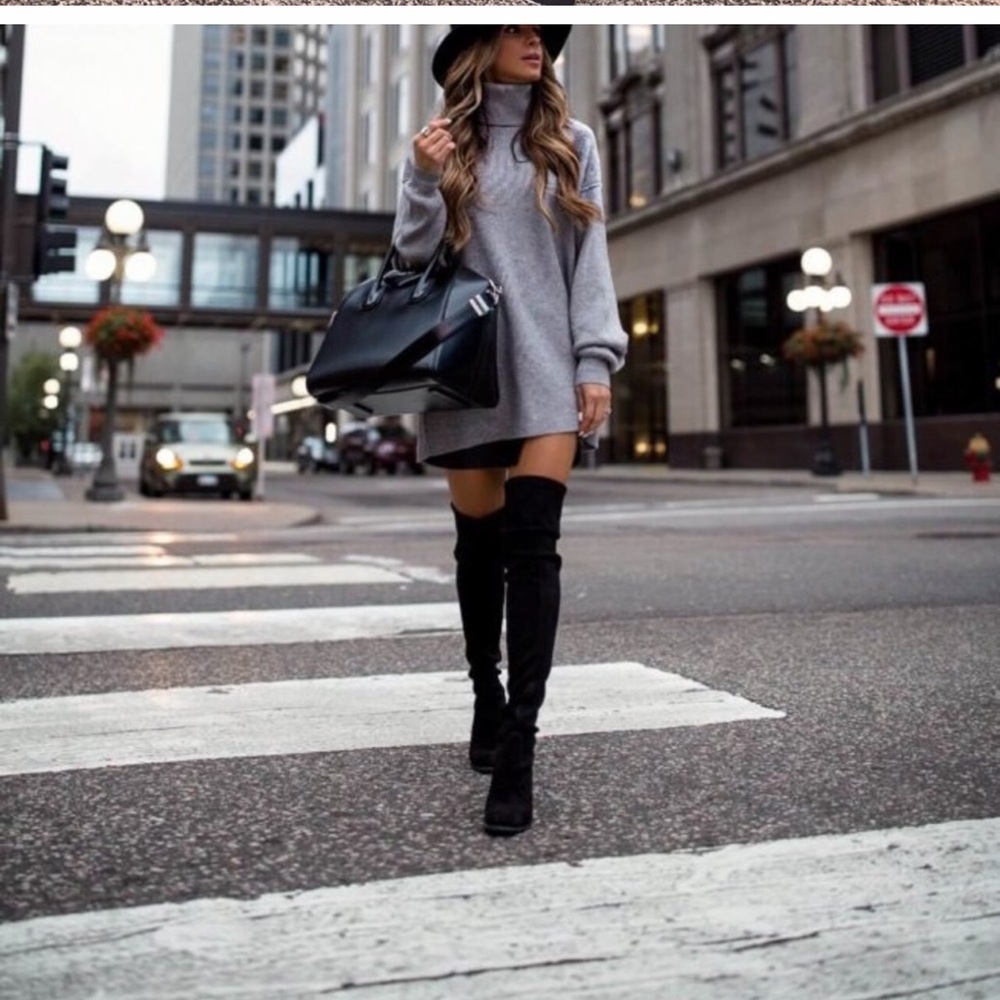 Blogger favorite Stuart Weitzman over the knee suede boots